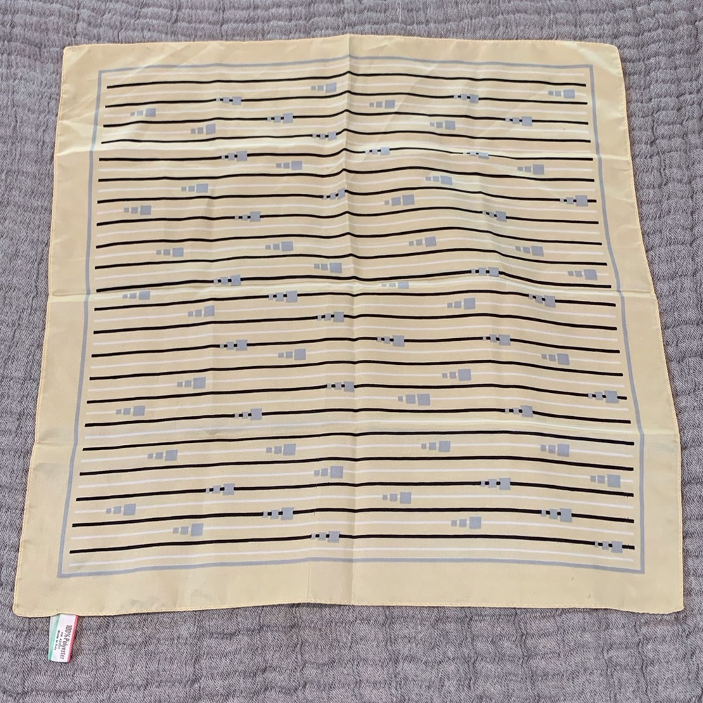Vintage Italian Scarf MCM Old Hollywood Glam Geometric Design